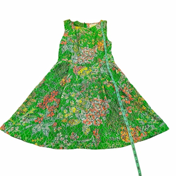 Anthropologie Maeve Verbena Floral Multicolor Lace Fit & Flare Dress Size 0 - Picture 9 of 15